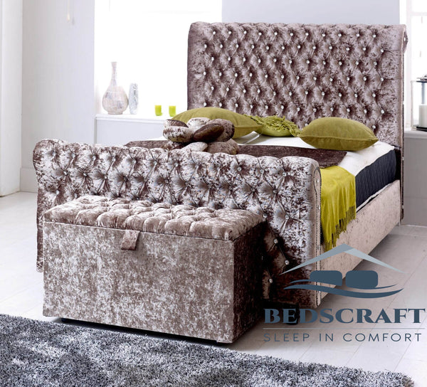 Crushed Velvet Beds - Frame and Divan Beds