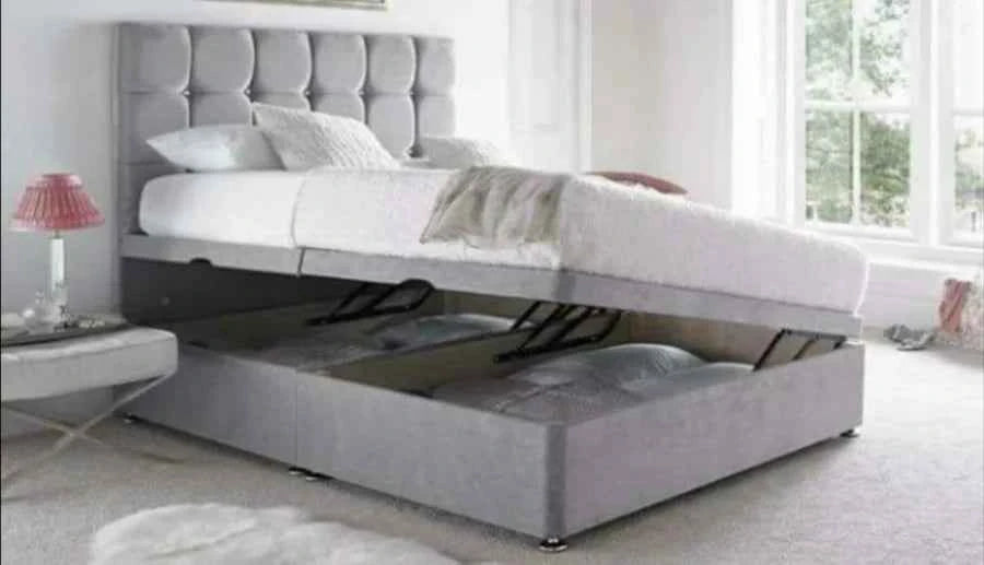 Cube Headboard Solid Base Ottoman