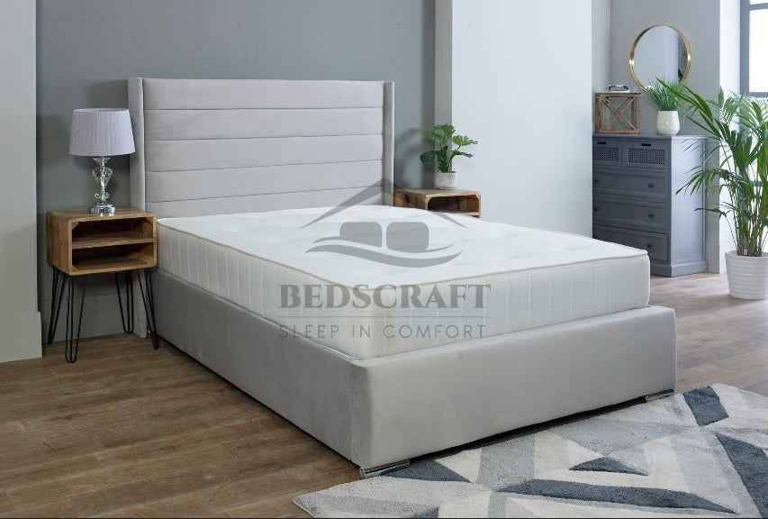 Quattro Fabric Wingback Bed