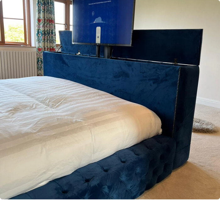 Crushed velvet tv bed with storage sales