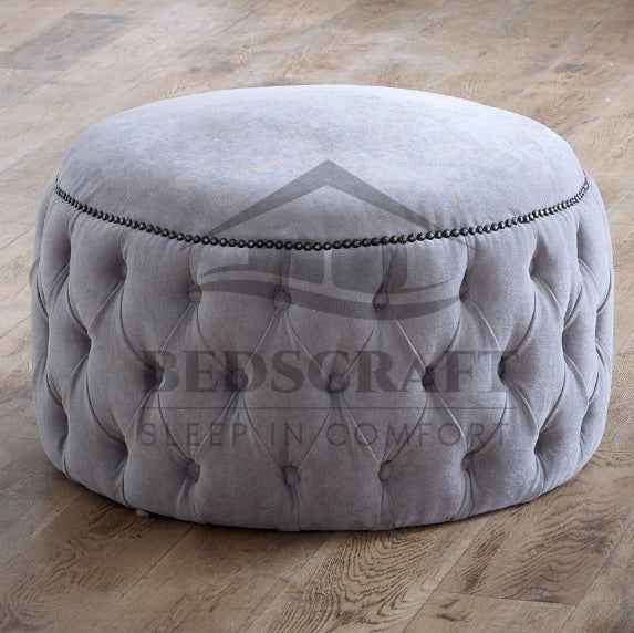 Round Upholstered Pouffe